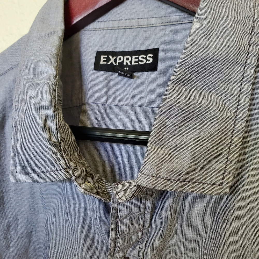 Men's gray XXL Express collared shirt